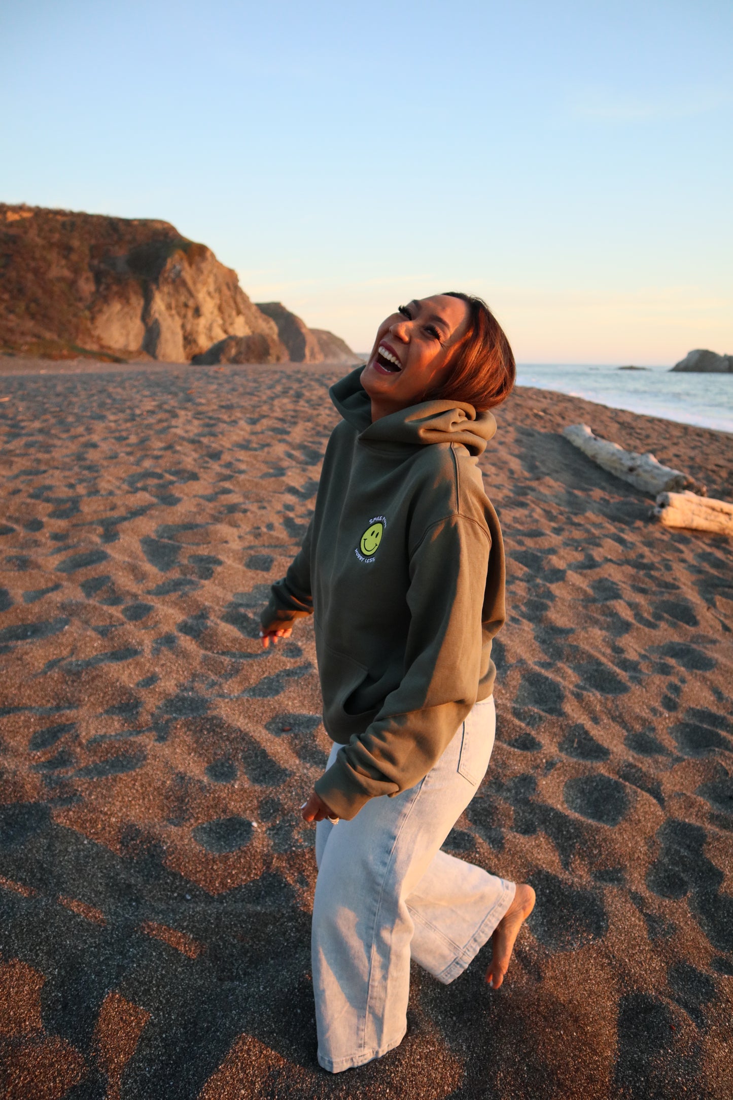 "SMILE MORE, WORRY LESS" - HOODIE